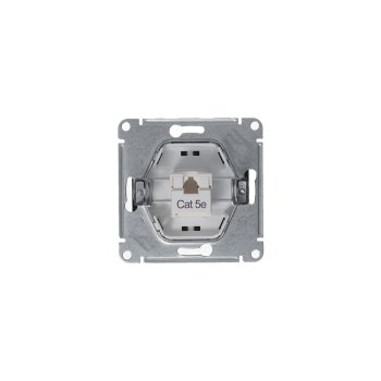 Розетка RJ45 кат.5е одноместная встраиваемая Schneider Electric Glossa цвет антрацит, арт. GSL000781K