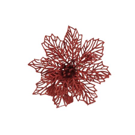 Цветок декоративный Пуансеттия 12х13см цвет красный 2шт Цветок декоративный Пуансеттия 12х13см цвет красный 2шт