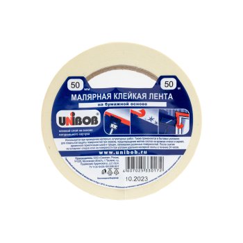 Лента малярная UNIBOB 50 мм х 50м белый