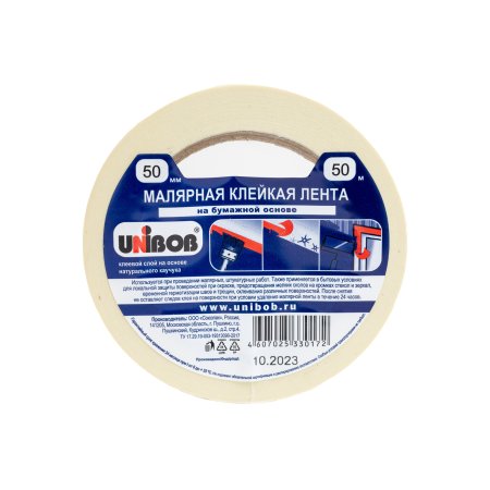 Лента малярная UNIBOB 50 мм х 50м белый