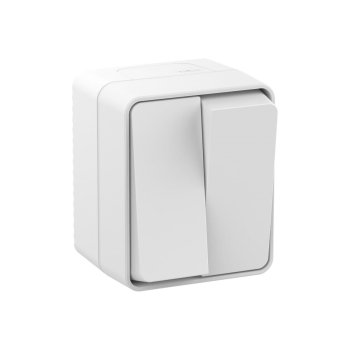 Выключатель накладной Schneider Electric AtlasDesign Profi54 2 кл. белый, без подсветки, арт. ATN540151