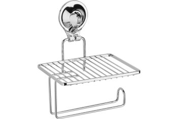 Держатель для туалетной бумаги настенный хром TRIUMF с полкой без крышки Держатель для туалетной бумаги настенный хром TRIUMF с полкой без крышки