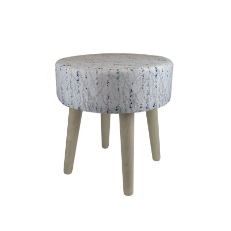 Пуф Rosemary серебро, форма круг 36х36х36 см