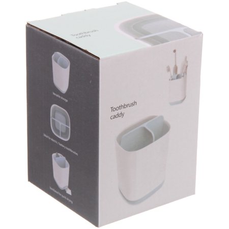 Подставка для зубных щеток с разделителем Rikki пластик цвет белый