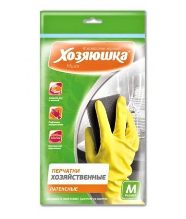 Перчатки латексные Хозяюшка Мила Мухоед р.L, 1 пара