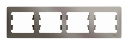 Рамка Schneider Electric Glossa 4 поста, цвет платина, арт. GSL001204