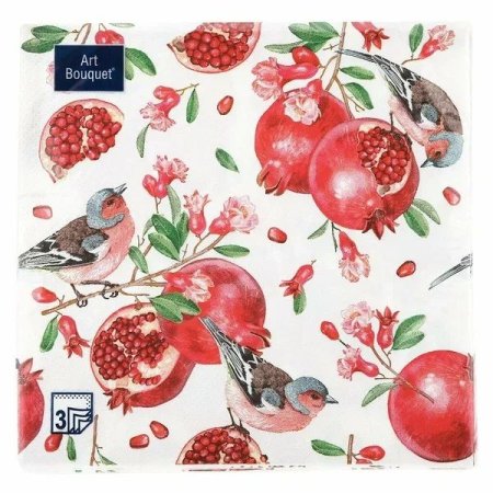 Салфетки бумажные Art Bouqet Гранатовый сад 33х33см 20шт