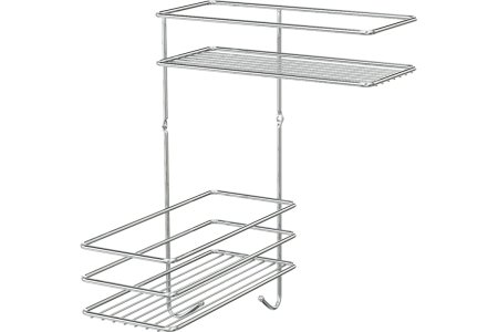 Полка для ванной 2 ярусная угловая Optima цвет хром