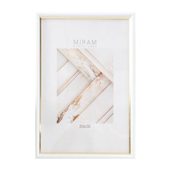 Фоторамка с золотой полоской 30х21см цвет белый