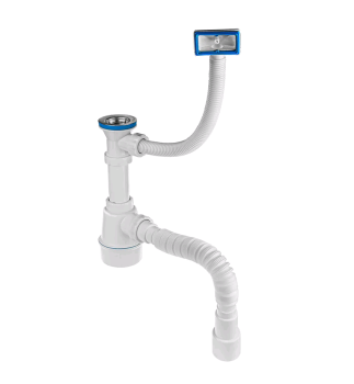 Сифон MasterProf для кухни 1 1/2" 40 мм с переливом