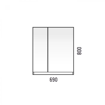 Шкаф-зеркало подвесной Сэнди 80х69х16см белый/графит