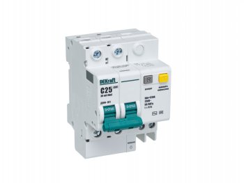 Автомат дифференциальный Dekraft ДИФ-101 2 4,5кА 25А 30мА арт.15005DEK