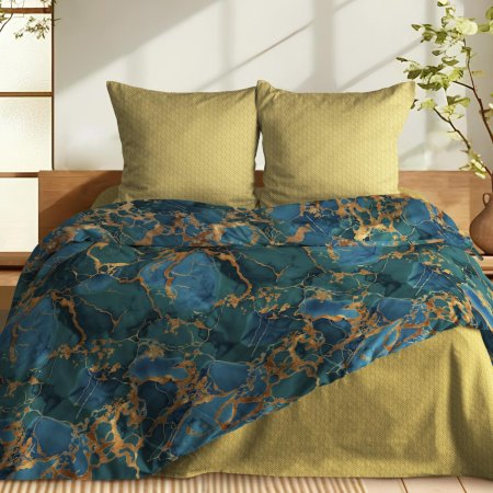 Комплект постельного белья Магия полутороспальный перкаль синий