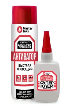 Клей универсальный MasterTeks Супер двухкомпонентный для экспресс склеивания прозрачный 50 гр