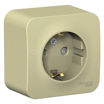 Розетка силовая одноместная накладная Schneider Electric Blanca с заземлением, цвет бежeвый, арт. BLNRA011117