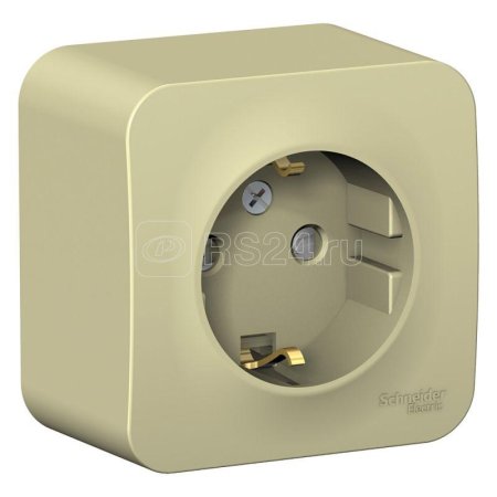 Розетка силовая одноместная накладная Schneider Electric Blanca с заземлением, цвет бежeвый, арт. BLNRA011117