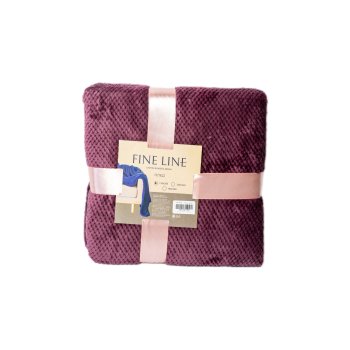 Плед Fine Line 200х150см велсофт баклажан