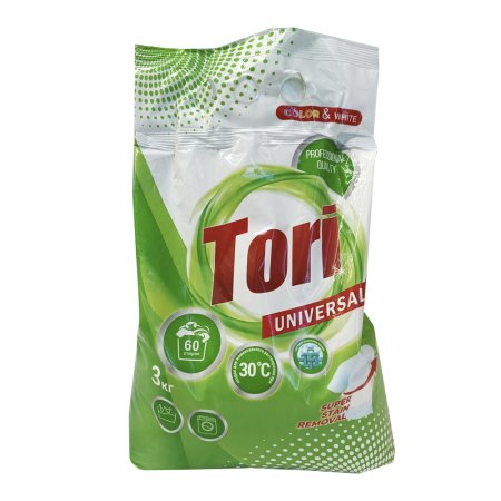 Стиральный порошок Tori универсальный для всех типов стирки 3 кг для всех видов ткани