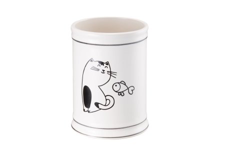 Стакан для зубных щеток Happy Cats керамика цвет белый