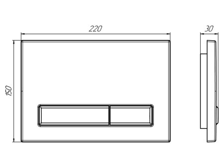 Клавиша для инсталляции  АНИ пласт матовая цвет черный