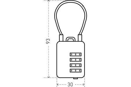 Замок навесной Аллюр ВС1КТ-30/3 синий 15мм