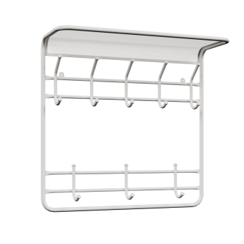 Вешалка настенная Гранада 22 8 крючков с полкой цвет белый