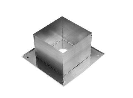 Узел потолочно-проходной квадратный 470х120мм 470х0,5/0,5мм нержавеющая+оцинкованная сталь хром