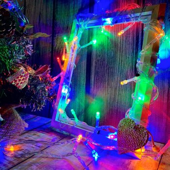Гирлянда для дома нить 10м мультиколор 90 LED ламп прозрачный провод
