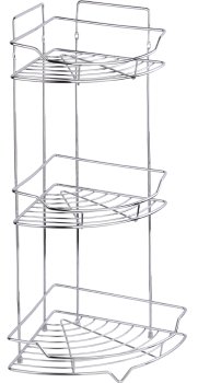 Полка для ванной 3 ярусная угловая Fora цвет хром