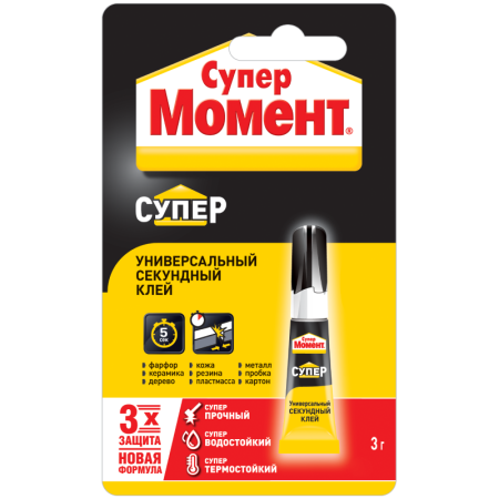 Клей универсальный Момент Супер прозрачный 3 гр