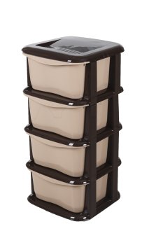 Комод пластик Домовой 4 секции коричневый