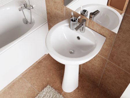 Раковина Santeri Воротынск Соната фарфор 540мм полукруглая цвет белый