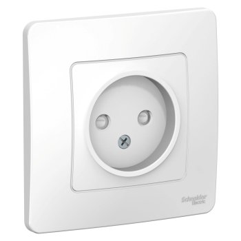 Розетка силовая одноместная встраиваемая Schneider Electric Blanca без заземления, цвет белый, арт. BLNRS000111