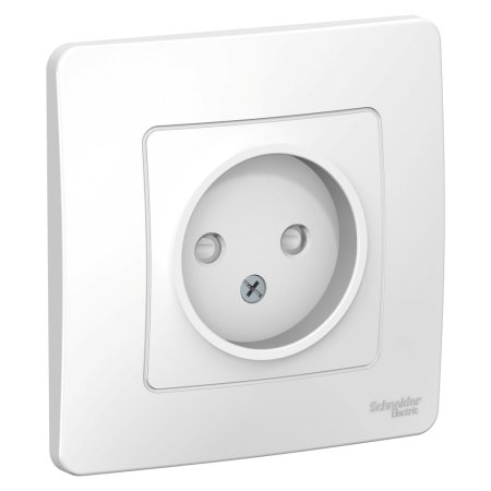 Розетка силовая одноместная встраиваемая Schneider Electric Blanca без заземления, цвет белый, арт. BLNRS000111