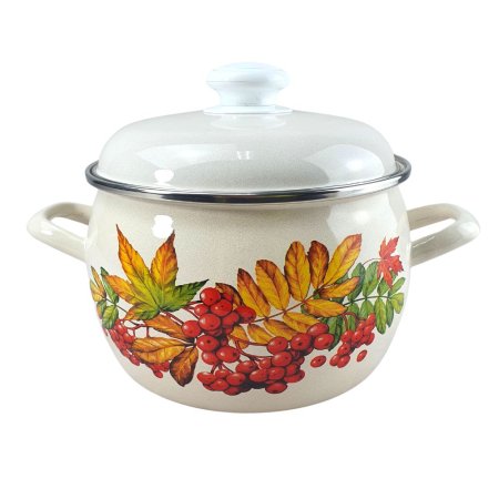 Кастрюля Рябина 3,5л эмалированная сталь