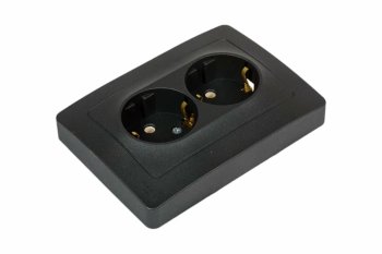 Розетка силовая двойная встраиваемая Schneider Electric Blanca с заземлением, цвет антрацит, арт. BLNRS001026