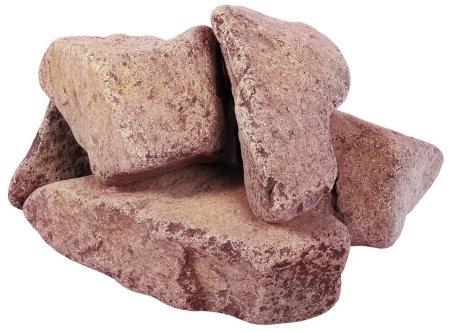 Камень для бани 20кг Кварцит малиновый колотые 70-140 мм