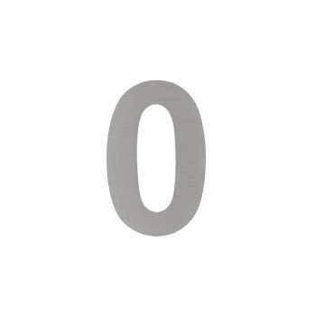 Цифра дверная №0 сатинированный хром пластик