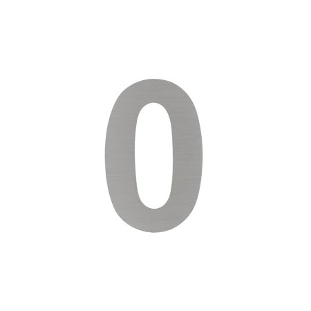Цифра дверная №0 сатинированный хром пластик