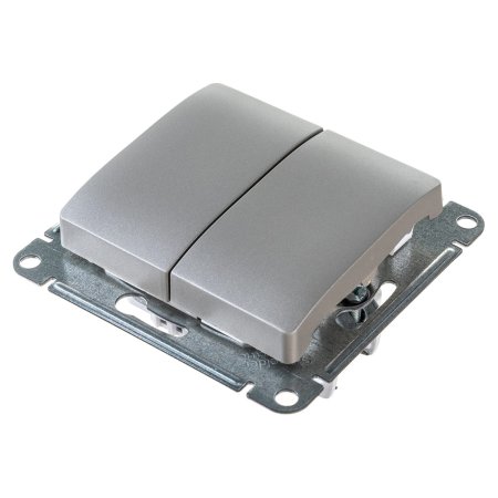 Выключатель встраиваемый Schneider Electric Glossa 2 кл. платина, без подсветки, арт. GSL001251
