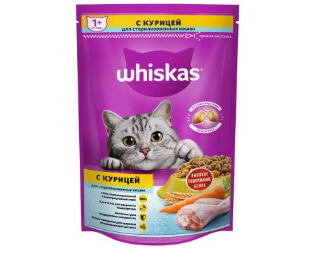 Корм сухой для стерилизованных кошек Whiskas курица 350г
