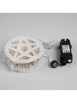 Гирлянда для улицы нить Мишура 20м мультиколор 600 LED ламп прозрачный провод