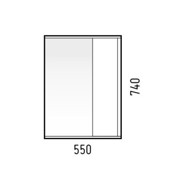 Шкаф-зеркало подвесной Лорена 70х55х14см зеркальная поверхность