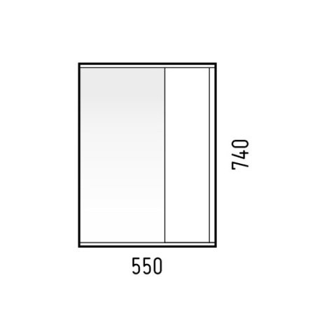 Шкаф-зеркало подвесной Лорена 70х55х14см зеркальная поверхность