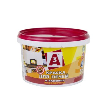 Краска Ижсинтез А3 акриловая для печей и каминов белая 2,5 кг матовая