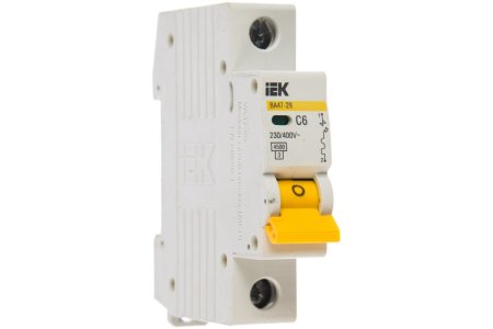 Автоматический выключатель IEK KARAT 1P 6А хар-ка C 4,5кА арт.MVA20-1-006-C