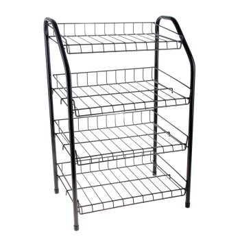 Этажерка для обуви 4-х ярусная 70х 46,5х 30см цвет черный