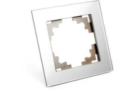 Рамка STEKKER Катрин 1 пост, цвет серебро, арт. GFR00-7001-03