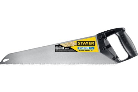 Ножовка столярная по дереву STAYER Universal 450мм 7TPI пластиковая рукоятка
