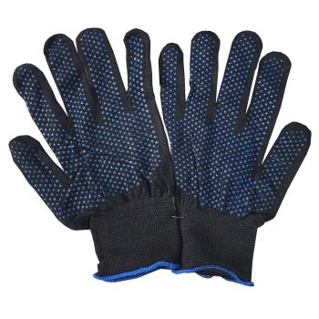 Перчатки утепленные двойные х/б ПВХ покрытие XL черный